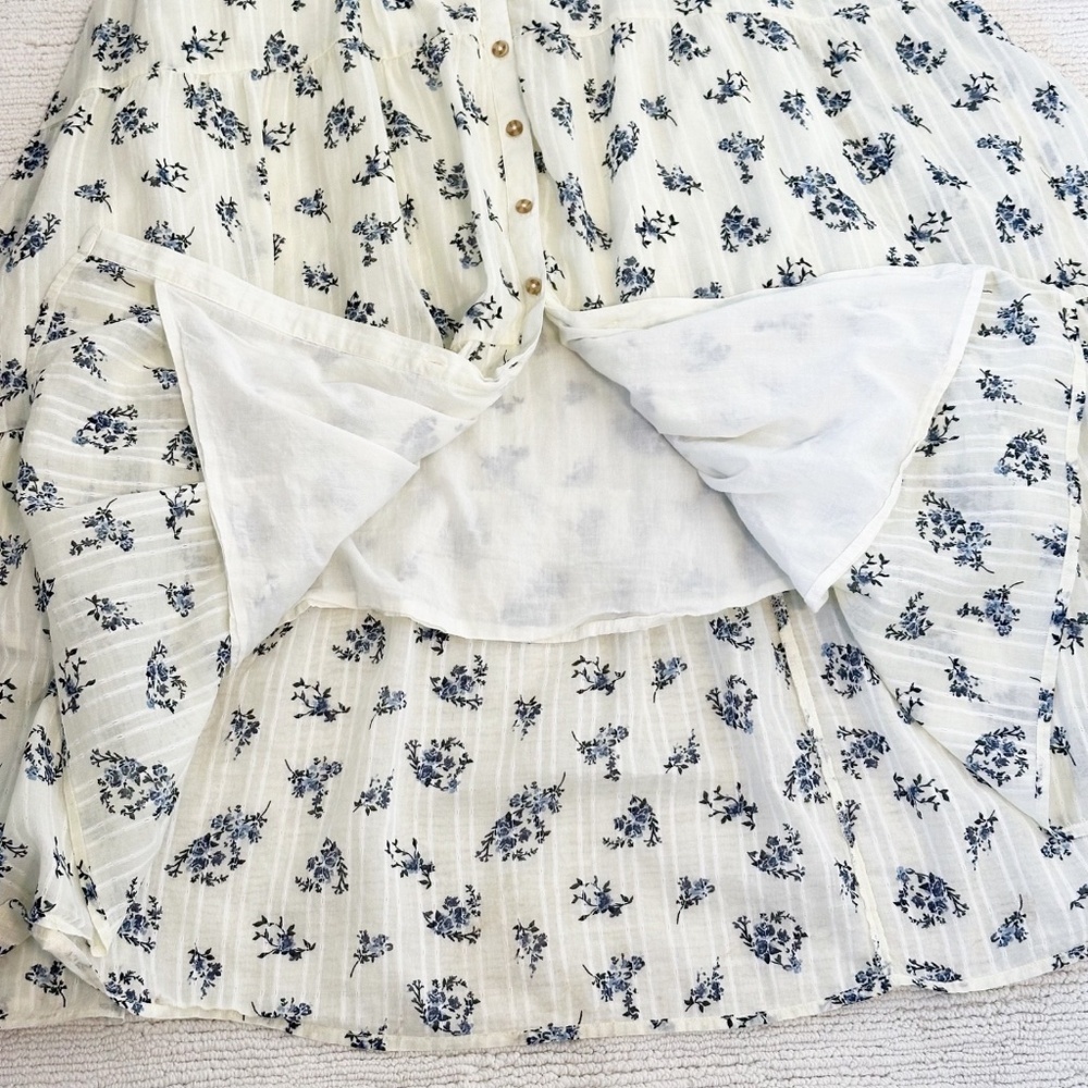 FREE PEOPLE Morning Meadows XS Pale Yellow Maxi Dress Fairycore Coquette Cottage - Picture 15 of 16